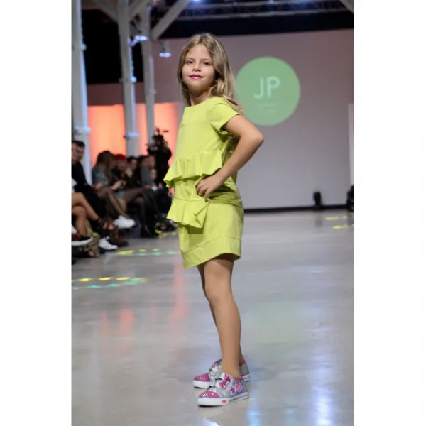 Dievčenské šaty JANA POLAK Frill girl limet