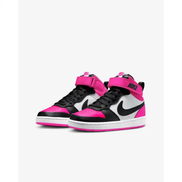 Dievčenská vychádzková obuv NIKE Court Borough Mid 2 Jr white black fierce pink