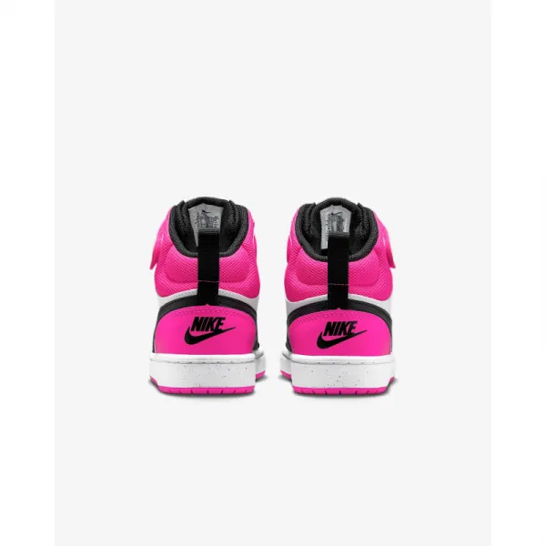 Dievčenská vychádzková obuv NIKE Court Borough Mid 2 Jr white black fierce pink