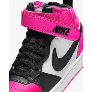 Dievčenská vychádzková obuv NIKE Court Borough Mid 2 Jr white black fierce pink