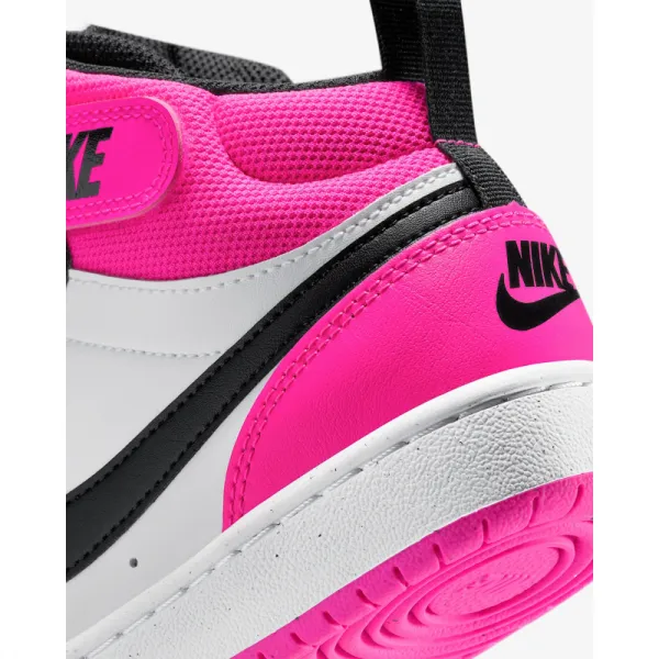 Dievčenská vychádzková obuv NIKE Court Borough Mid 2 Jr white black fierce pink