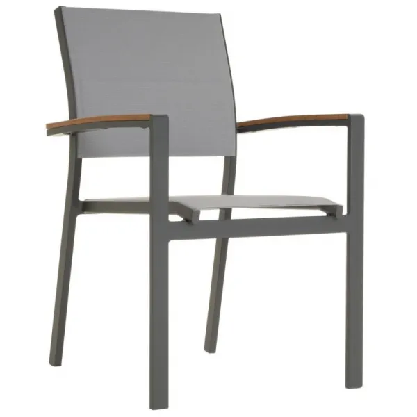 Záhradná stohovateľná stolička antracit,86,5x 57x57,5 ​​cm