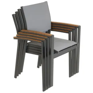 Záhradná stohovateľná stolička antracit,86,5x 57x57,5 ​​cm