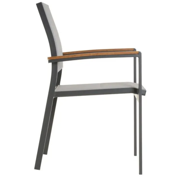Záhradná stohovateľná stolička antracit,86,5x 57x57,5 ​​cm