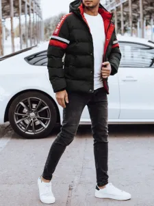 Trendy pánska bunda na zimu - čierna