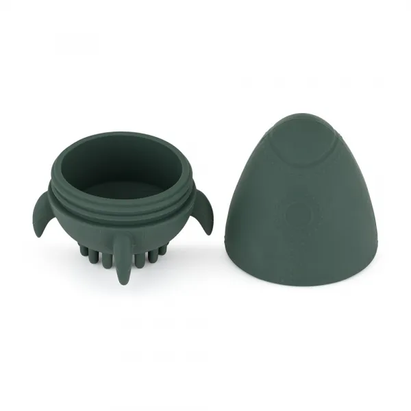 PETITE&MARS Hračka silikónová do vody s kefkou Splashy Rocket Misty Green 6m+