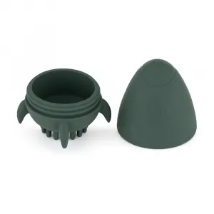 PETITE&MARS Hračka silikónová do vody s kefkou Splashy Rocket Misty Green 6m+