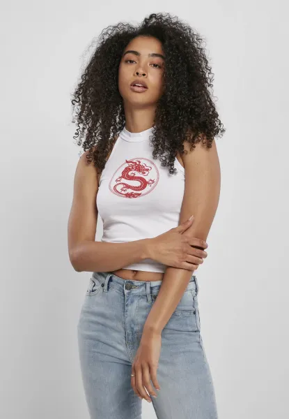 Women's turtleneck with a short top in white