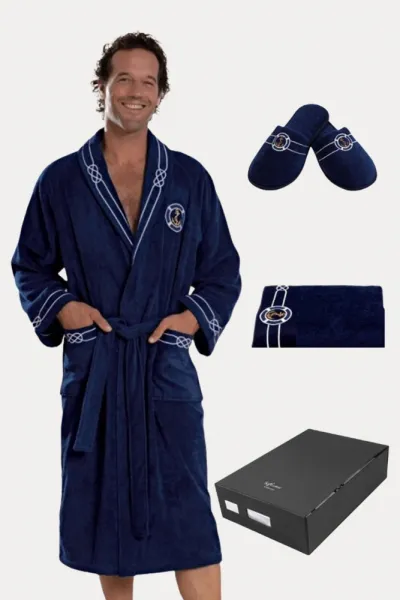 Soft Cotton Luxusný pánsky župan + uterák + papuče MARINE MAN