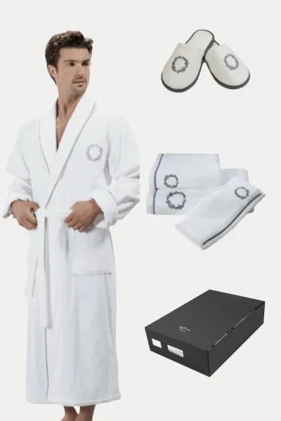 Soft Cotton Luxusný pánsky župan SEHZADE s uterákom a s papučky