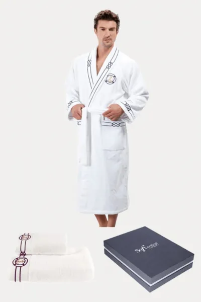 Soft Cotton Luxusný pánsky župan MARINE MAN s uterákom a s osuškou