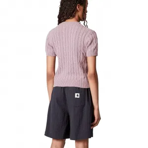 Carhartt WIP W' Carter Knit T-Shirt Pink Fog garment dyed S