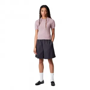 Carhartt WIP W' Carter Knit T-Shirt Pink Fog garment dyed S