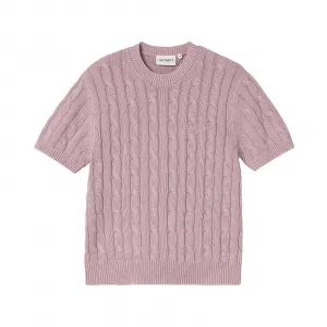 Carhartt WIP W' Carter Knit T-Shirt Pink Fog garment dyed S