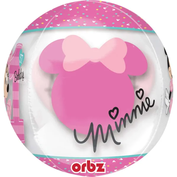 Fóliový balón orbz Minnie 1.narodeniny 40cm