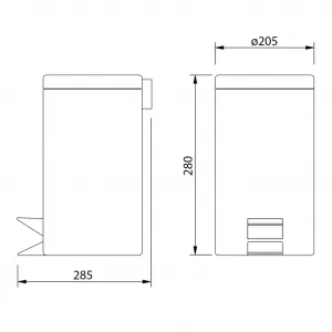 SIMPLE LINE odpadkový koš kulatý 5l, čierna matná 26105