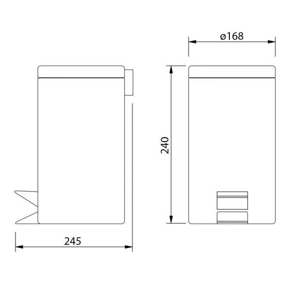 SIMPLE LINE odpadkový koš kulatý 3l, čierna matná 26103