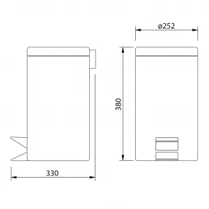 SIMPLE LINE odpadkový koš kulatý 12l, černá mat 26112