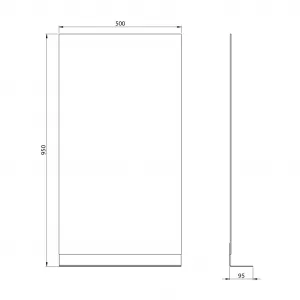 AQUALINE - Zrcadlo s policí 50x95cm, CU free, černá mat 22494S