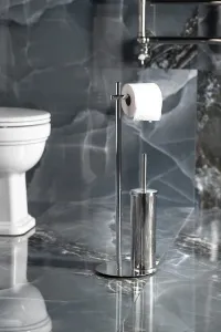 Gedy - CIRCE stojan s držákem na toaletní papír a WC štětkou, kulatý, chrom 143213