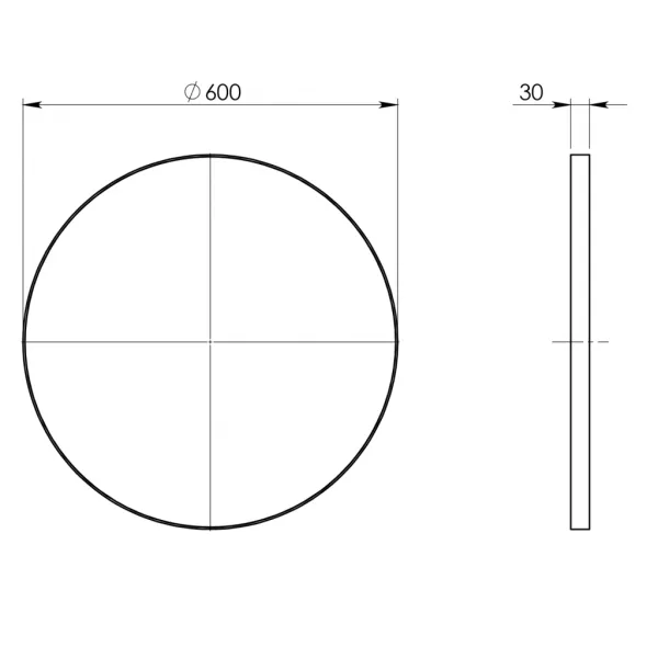 Gedy - Kulaté zrcadlo v plastovém rámu ø 60cm, černá 6000