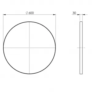 Gedy - Kulaté zrcadlo v plastovém rámu ø 60cm, černá 6000