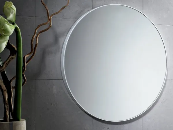 Zrkadlo okrúhle v plastovom ráme ø 60cm, biela 600002