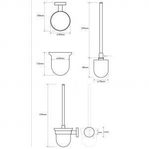 SAPHO - X-ROUND WHITE WC štětka závěsná, mléčné sklo, bílá mat XR303W