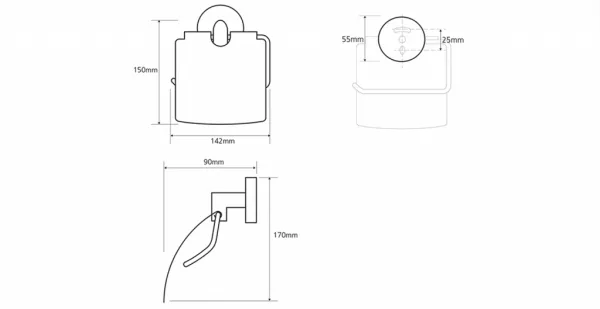 SAPHO - X-ROUND držák toaletního papíru s krytem, chrom XR702