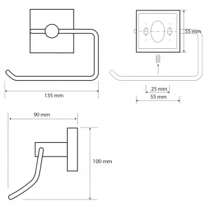 SAPHO - X-SQUARE držák toaletního papíru, chrom XQ701