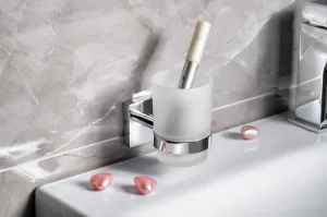 SAPHO - X-SQUARE sklenka, mléčné sklo, chrom XQ903