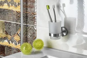 SAPHO - X-STEEL sklenka, mléčné sklo, nerez mat XS900