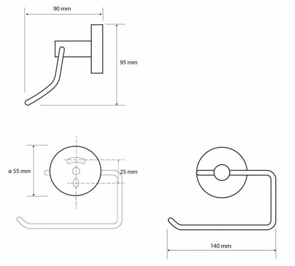 SAPHO - X-ROUND E držák toaletního papíru, chrom XR704
