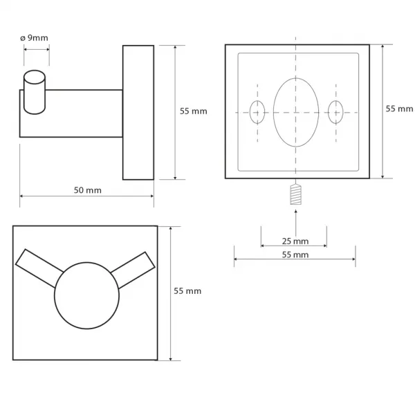 SAPHO - X-SQUARE dvojháček, chrom XQ201
