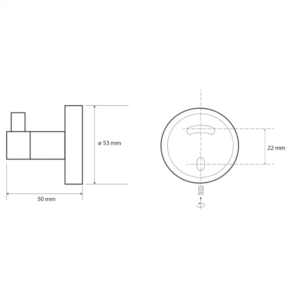 SAPHO - X-ROUND E háček, chrom XR205