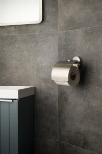 SAPHO - X-STEEL držák toaletního papíru s krytem, nerez mat XS701
