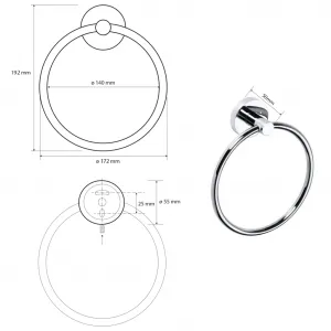 SAPHO - X-ROUND E držák ručníků kruh, chrom XR411