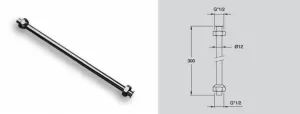 SILFRA - Trubička přímá pro urinál včetně matek, 1/2", průměr 12x300, chrom AT92151