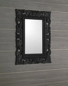SAMBLUNG zrcadlo ve vyřezávaném rámu 60x80cm, černá IN128