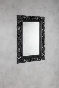 SCULE zrkadlo vo vyrezávanom ráme, 70x100cm, čierna IN167