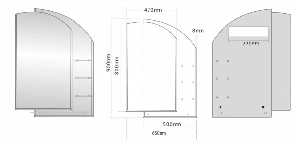 AQUALINE - WEGA zrcadlo s policemi 65x90cm 65028