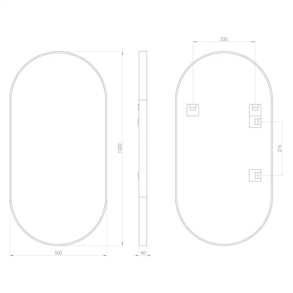 SAPHO - AVONA oválné zrcadlo v rámu 50x100cm, zlato mat AV500G