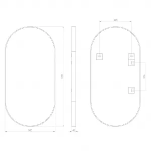 SAPHO - AVONA oválné zrcadlo v rámu 50x100cm, zlato mat AV500G