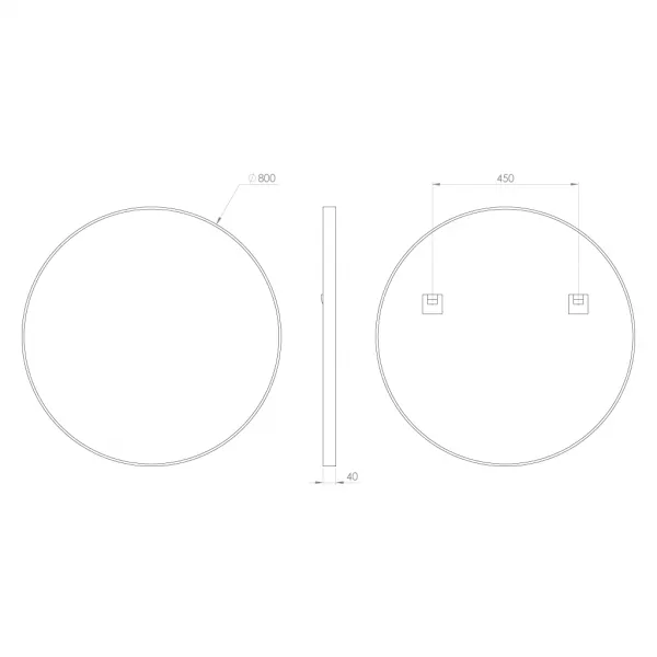 SAPHO - NOTION kulaté zrcadlo v rámu ø 80cm, zlato mat NT800G