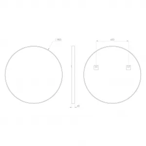 SAPHO - NOTION kulaté zrcadlo v rámu ø 80cm, zlato mat NT800G