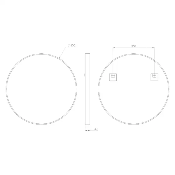 SAPHO - NOTION kulaté zrcadlo v rámu ø 60cm, zlato mat NT600G