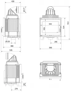 Kratki FRANEK 10 DECO - krbová vložka rovná FRANEK/10/DECO