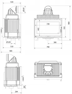 Kratki FRANEK 14 DECO - krbová vložka rovná FRANEK/14/DECO