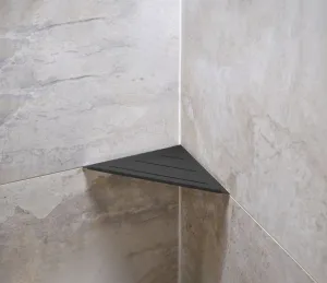SAPHO - SMART rohová polička do škár 210x15x210, čierna mat XJ615B