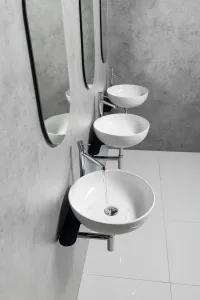 SAPHO - TETRIS držiak umývadla, stojanová batéria vpravo, čierna mat TZ420